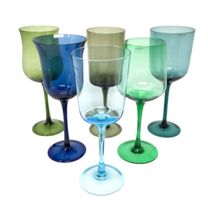 Desigual Wine Glasses Blue & Green Mix