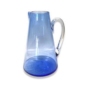 Inverted Transparent Jug - Dutch Blue