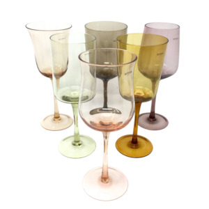 Wedding Gifts: Desigual Wine Glasses Amber & Pink Mix