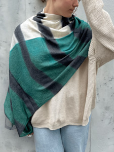 Merino Scarf DEODAT - Green & Black