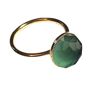 Pom Crystal Ring Blue Green