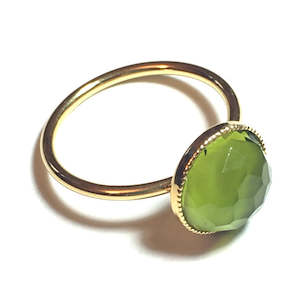 Eva Krystal Rings: Pom Crystal Ring Olive