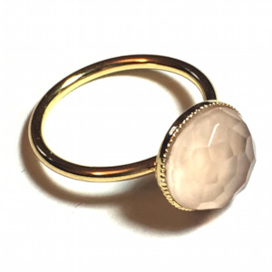 Eva Krystal Rings: Pom Crystal Ring Nude Pink