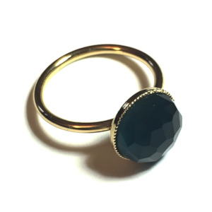 Pom Crystal Ring Dark Blue