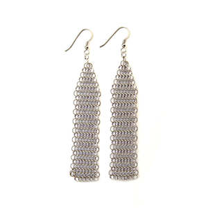 Collection B Fine Mesh Earrings Silver