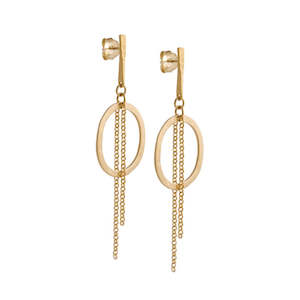 Susi Cala: Justine Medium Chain Earrings Gold