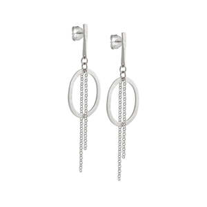 Justine Medium Chain Earrings Silver