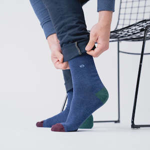 Socks: Socks Cotton Plain-Navy Green Burgundy