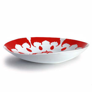 By Designer Plates Bowls: Iskander Red Wide Low Salad Bowl