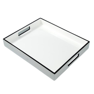 By Designer Homeware: White & Black Lacquer Trays