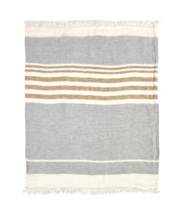 Ash Stripe Linen Throw/Towel