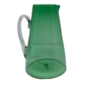 Inverted Transparent Jug - Moss Green