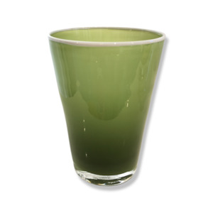 Drinking Wine Glasses: Opaque Conical Tumbler Green