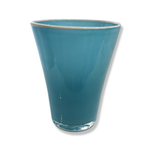 Drinking Wine Glasses: Opaque Conical Tumbler Blue Turquoise