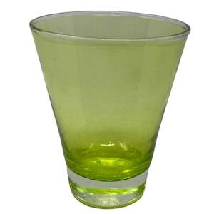 Drinking Wine Glasses: Clear Conical Glass Lime Green