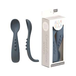 Comfy Grip Silicone Spoons 2pk - Slate Blue