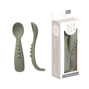 Comfy Grip Silicone Spoons 2pk - Olive