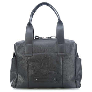 Baby wear: Kym Leather Nappy Bag - Black