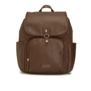 Freddie Faux Leather Backpack Nappy Bag - Tan