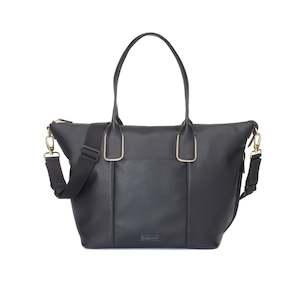 Baby wear: Roxy Nappy Bag with Vegan Faux Leather - Black