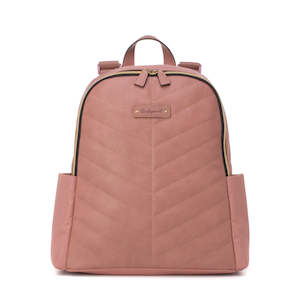 Gabby Backpack Nappy Bag with Vegan Faux Leather - Dusty Pink