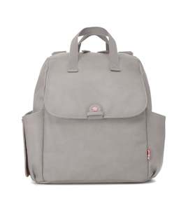 Robyn Convertible Nappy Bag - Faux Leather Pale Grey