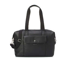 Baby wear: Stef Nappy Bag with Vegan Faux Leather - Black