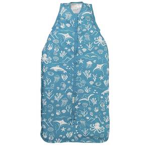 Sleeping Bag Summer Front Zip - Aqua Seascape