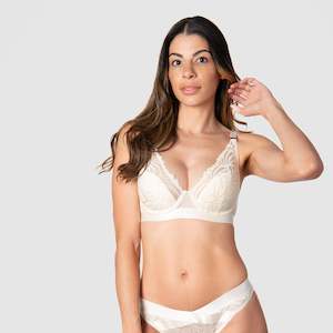 Warrior Plunge Flexi-Underwire Contour Nursing Bra - Ivory