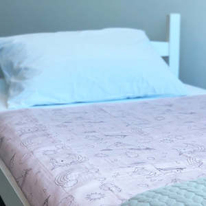 Brolly Sheet with Wings - King Single - Dusty Rose Unicorn