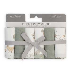 Towelling Washer 6pk - Farmyard Lamb