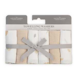 Towelling Washer 6pk - Nectar Bear