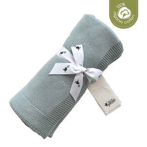 Organic Cotton Sweet Dreams Cot Blanket - Sky Grey