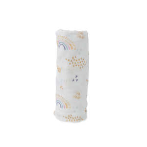 Baby wear: Deluxe Muslin Swaddle - Rainbows & Raindrops