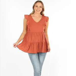 Maternity & Nursing Summer Top - Orange (Small)