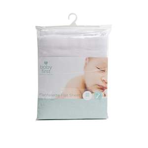 Baby wear: Cot Flannelette Sheet - Flat White