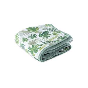 Cotton Muslin Quilt - Tropical Leaf