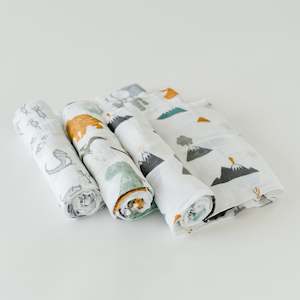 3pk Cotton Muslin Swaddle - Dino Friends