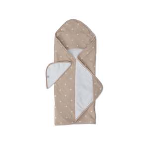 Baby wear: Hooded Towel & Wash Cloth - Taupe Cross