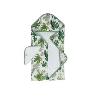 Baby wear: Hooded Towel & Wash Cloth - Tropical Leaf