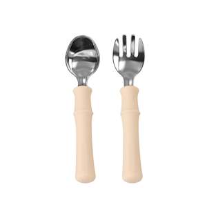 Panda Fork & Spoon - Light Brown