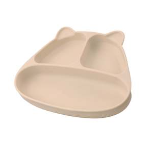 Baby wear: Panda Silicone Suction Dinner Plate - Light Brown