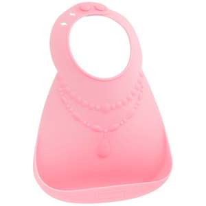 Baby wear: Silicone Bib - Pearls Pink