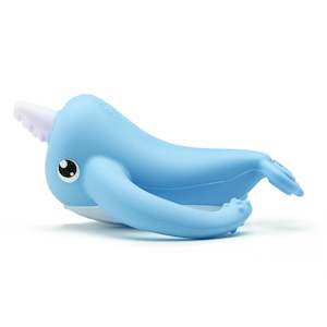 Baby wear: Nora Narwhal Silicone Teether - Light Blue