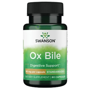 Digestive Enzymes: Swanson, Ox Bile 90mg, Digestive Support, 60 Caps