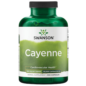 Cayenne: Swanson, Cayenne 40,000 Capsaicin Hu/G 450mg, 300 Caps