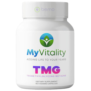 MyVitality, TMG (Trimethyl Glycine or Betaine) 500mg, 60 Capsules