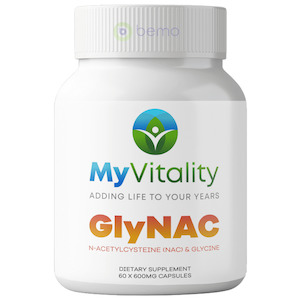 MyVitality, GlyNAC (Glycine & NAC) 600mg, 60 Capsules