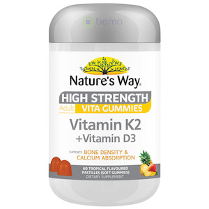 Nature's Way, Adult Vita Gummies High Strength Vitamin K2 + D3, 60's