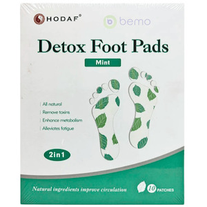 Detox And Cleanse: Hodaf, Detox Foot Pads, Mint, 10 Patches